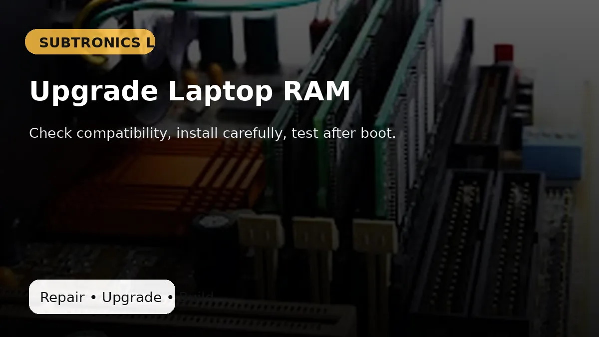 Laptop RAM upgrade tutorial thumbnail