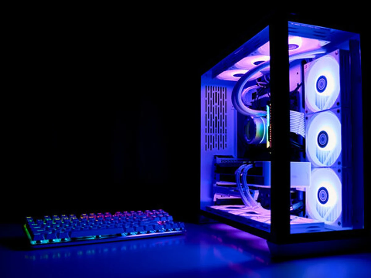 Entry custom gaming PC build with RGB lighting